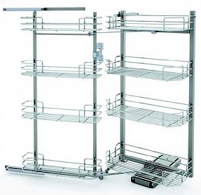Фото товара: Sige Duo-8 выдвижная система с 8-ю корзинами для высокого шкафа шириной 600 мм