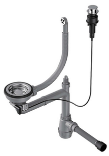 Omoikiri WK-1-R-A-IN Арматура для одночашевых моек с круглым перелив, и кл.-авт. нержавеющая сталь