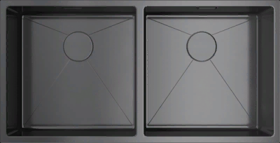 Omoikiri Taki 86-2-U/IF GM, мойка, нержавеющая сталь/вороненая сталь 