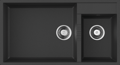 Omoikiri Tedori 85-2-U BL, мойка, гранит, черный