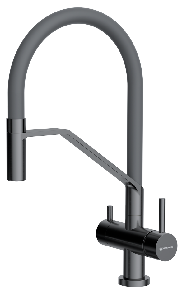 Фото товара: Omoikiri Akeno-GM-GR, смеситель, вороненая сталь/серый