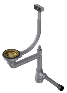 Фото товара: Omoikiri WK-1-S-AB Арматура для одночашевых моек со скрытым переливом, античная латунь