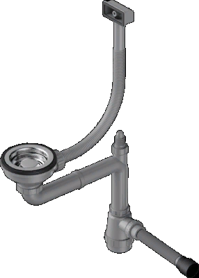 Omoikiri WK-1-S-IN Арматура для одночашевых моек со скрытым переливом, нержавеющая сталь