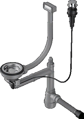 Детальное фото товара: Omoikiri WK-1-IN-A Арматура для одночашевых моек с прямоугольным перелив, нерж.сталь