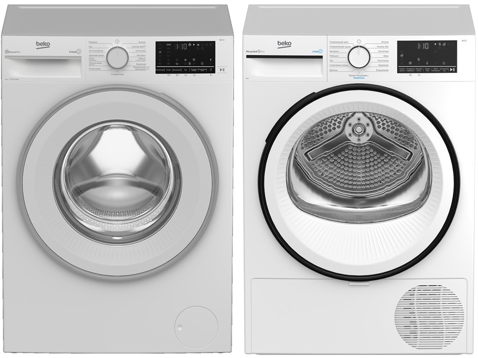 Фото товара: Beko стирка B3WFR572WW + сушка B3T68230