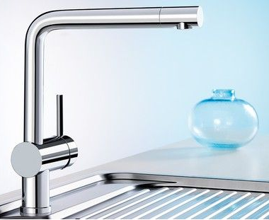 Blanco Linus, смеситель, нержавеющая сталь полированная Детальное фото товара: Blanco Linus, смеситель, нержавеющая сталь полированная