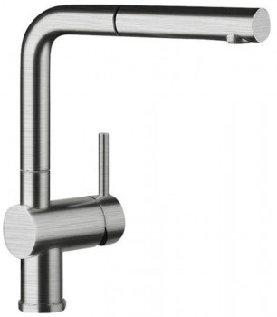 Фото товара: Blanco Linus-S, смеситель, нержавеющая сталь полированная, рычаг справа