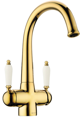 Omoikiri Okinawa-2-G, смеситель, золото, ручки смесителя - керамика