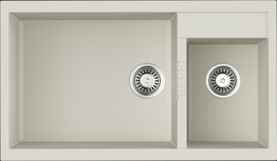 Omoikiri Tedori 86-2-LB-WH, мойка, гранит, белый