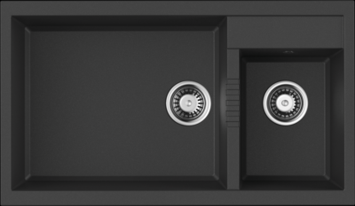 Omoikiri Tedori 86-2-LB-BL, мойка, гранит, черный