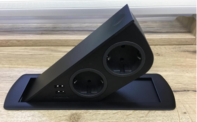 SFL CIZO блок розеток, провод 2 м., черный матовый