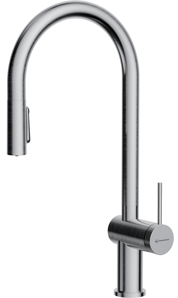 Фото товара: Omoikiri Tahara-SB-BN, смеситель, нержавеющая сталь