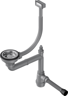 Omoikiri WK-1-GN Арматура для одночашевых моек с прямоугольным переливом вороненая сталь