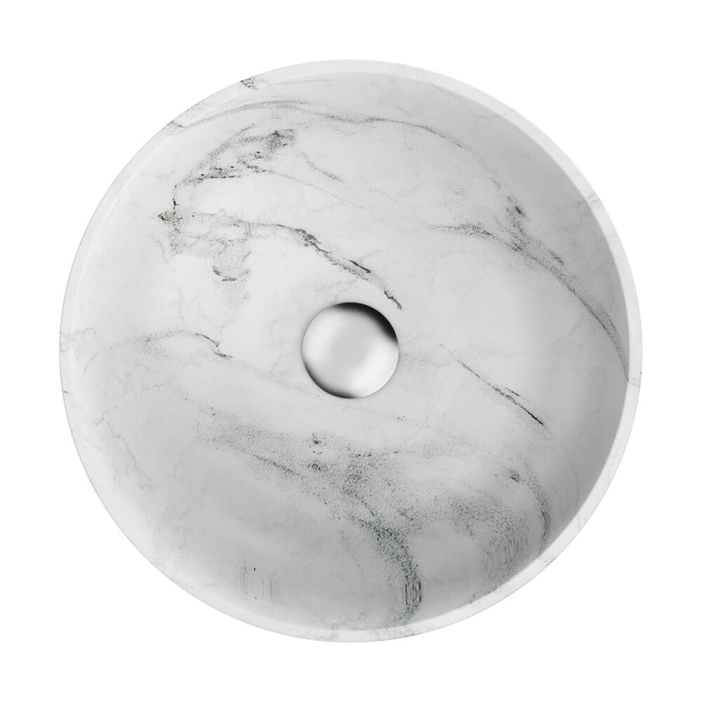 Фото товара: Omoikiri Hitomi-WH Marble, раковина, керамика, белый 