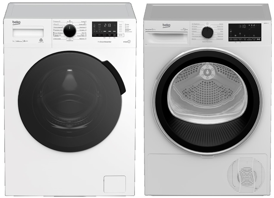 Фото товара: Beko стирка WSPE7612W + сушка B3T47238