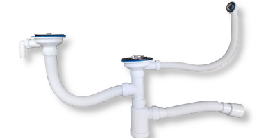 GranFest Сифон двойной Санпласт GRAND с круглым переливом + гофра