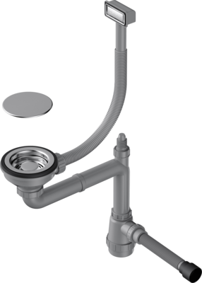 Детальное фото товара: Omoikiri WK-1C-IN Арматура для одночашевых моек с прямоугольным перелив, нерж.сталь