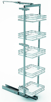 Фото товара: Sige Magazzino поворотная колонна с 5-ю корзинами для высокого шкафа шириной 350 мм