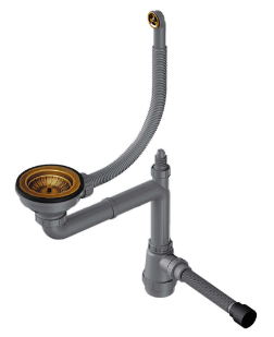 Omoikiri WK-1CL-R-AB022 Арматура для одночашевых моек с круглым переливом, античная латунь