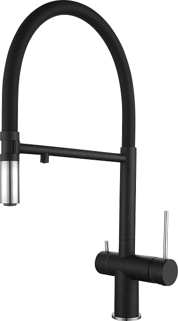 Фото товара: Rivelato ADRIA 1523517 nero/cromo, смеситель, гранит, черный/хром