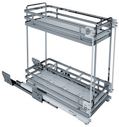 Фото товара: Sige Wellset система из 2-х корзин с креплением высокого фасада в шкаф шириной 450 мм, 410х500х520мм