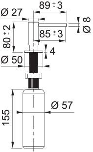 Детальное фото товара: Franke Atlas, дозатор для моющего средства, черный матовый