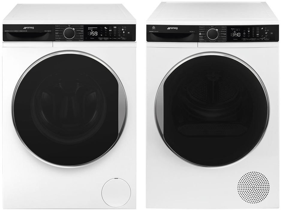 Фото товара: Smeg стирка WM3T04RU + сушка DT393RU4