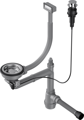 Детальное фото товара: Omoikiri WK-1-AB-A Арматура для одночашевых моек, прямоуг перелив, кл.-авт, латунь