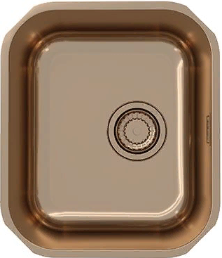ALVEUS VARIANT MONARCH 40 COPPER, мойка, нержавеющая сталь, медь (в комплекте с выпуском без сифона)