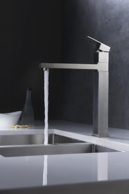 Детальное фото товара: Oulin OL-8015, смеситель, нержавеющая сталь сатин