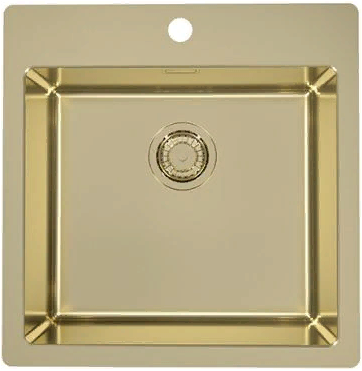 ALVEUS PURE MONARCH 30 GOLD-90 FS, мойка, нержавеющая сталь, медь (в компл. с выпуском без сифона)