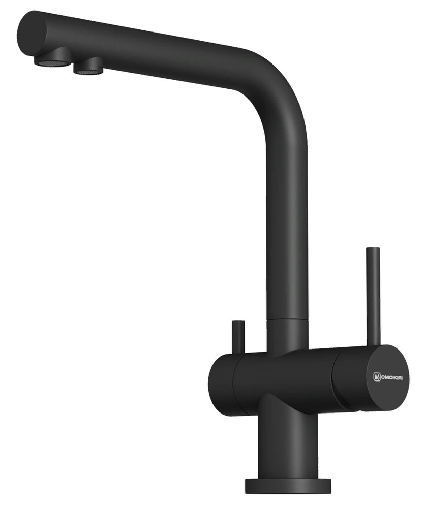 Фото товара: Omoikiri Nagano-P-BL, смеситель, гранит, черный