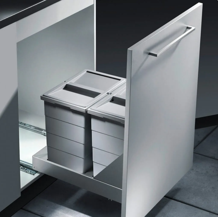 Фото товара: Hailo Bottom Mount-S. выдвижная мусорная система 2 ведра по 24 л с крышками