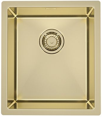 ALVEUS QUADRIX MONARCH 20 GOLD, мойка, нержавеющая сталь, золото (в компл. с выпуском без сифона)