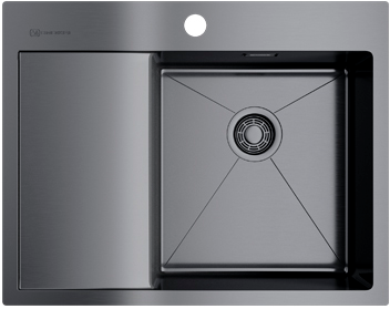 Omoikiri Akisame 65-GM-R, мойка, нержавеющая сталь/вороненая сталь, чаша справа