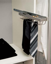 Фото товара: Pelly выдвижной держатель для галстуков с полочкой, серебро