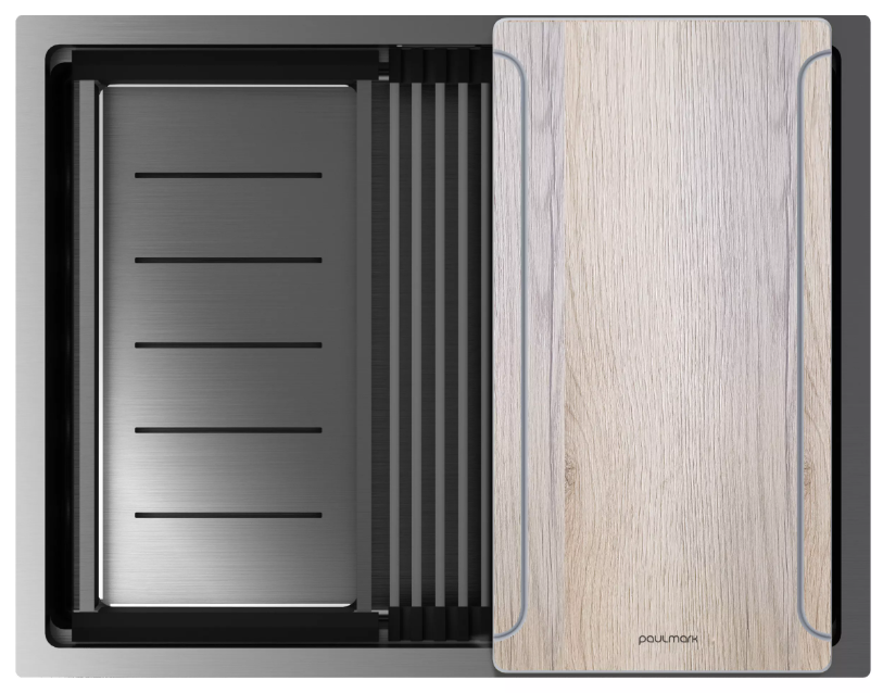 Фото товара: Paulmark NEXT-MULTI SINK 58-L UNI, мойка, нержавеющая сталь, вороненая сталь