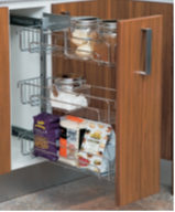 Pelly выдвижная система с 3 корзинами в шкаф 200 мм, хром