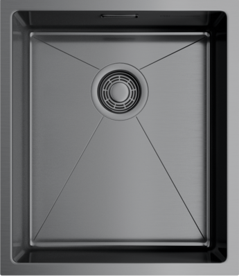Omoikiri Taki 38-U/IF-GM, мойка, нержавеющая сталь/вороненая сталь