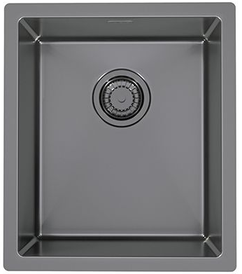 ALVEUS QUADRIX MONARCH 20 ANTHRACITE, мойка, нерж. сталь, антрацит (в компл. с выпуском без сифона)