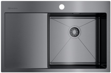 Детальное фото товара: Omoikiri Akisame 78-GM-R, мойка, нержавеющая сталь/вороненая сталь, чаша справа