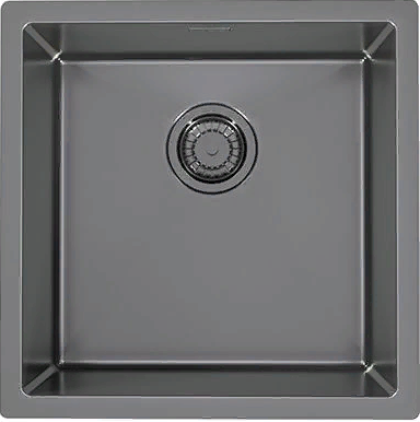 Детальное фото товара: ALVEUS QUADRIX MONARCH 30 ANTHRACITE, мойка, нерж.сталь, антрацит (в компл. с выпуском без сифона)