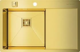 Omoikiri Akisame 78-LG-L, мойка, нержавеющая сталь/светлое золото, чаша слева