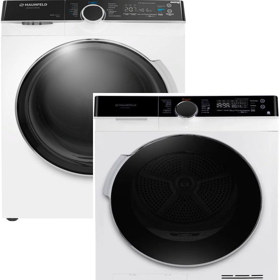 Фото товара: Maunfeld стирка MFWM1510WH06 + сушка MFDM1410WH07