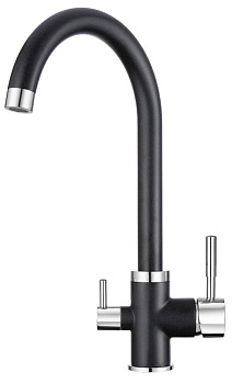 Фото товара: GRANULA 2168 смеситель, гранит, черный