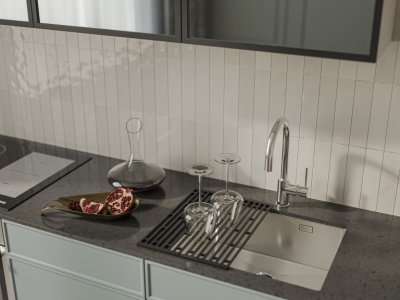 Детальное фото товара: Rivelato RINOX 5444 UN INOX, мойка, нержавеющая сталь