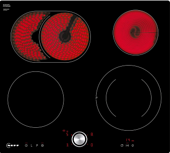 NEFF T16PT76X0 Фото товара: NEFF T16PT76X0 стеклокерамическая поверхность