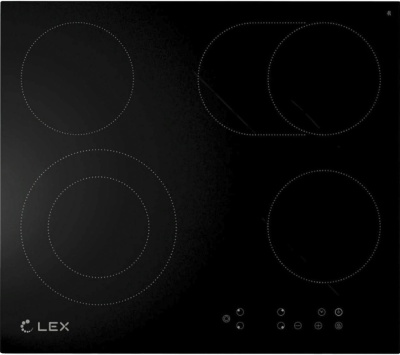 Детальное фото товара: LEX EVH 642 BL стеклокерамическая поверхность
