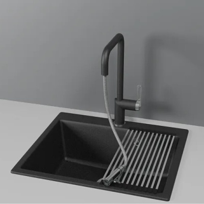 Детальное фото товара: GRANULA 8173 смеситель, гранит, черный