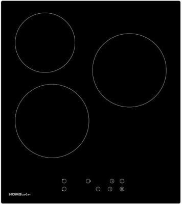 Детальное фото товара: HOMSair HVY43BK стеклокерамическая поверхность